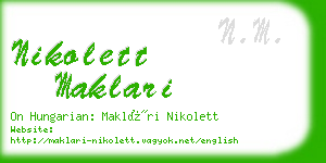 nikolett maklari business card